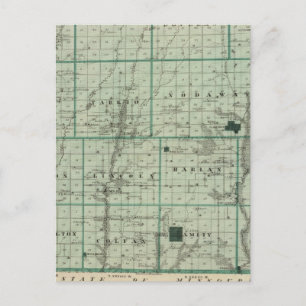 Postale Carte du comté de Page, État de l'Iowa