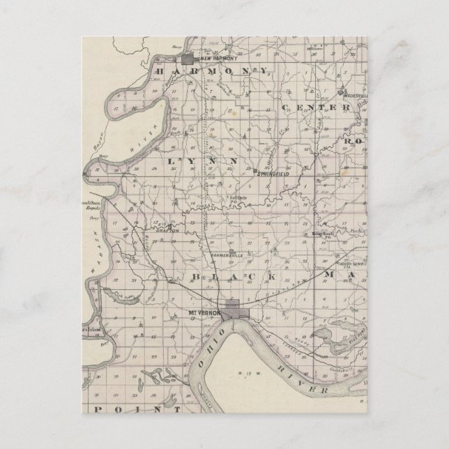 Postale Carte du comté de Posey (Devant)