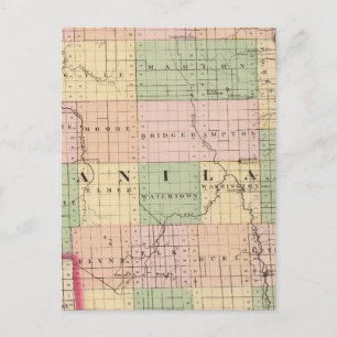 Postale Carte du comté de Sanilac, Michigan