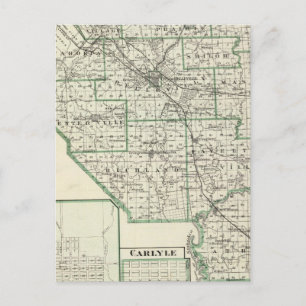 Postale Carte du comté de St Clair, Liban et Carlyle