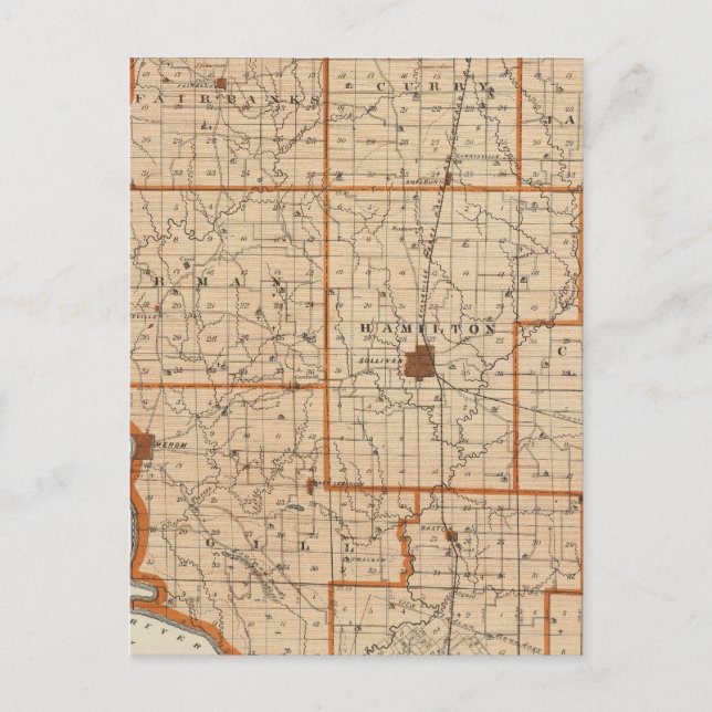 Postale Carte du comté de Sullivan (Devant)