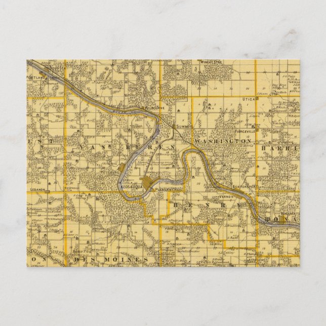 Postale Carte du comté de Van Buren, État de l'Iowa (Devant)