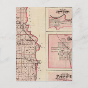 Postale Carte du comté de Vermillion avec Newport