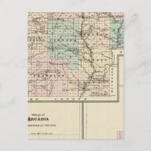 Postale Carte du comté de Vernon, Arcadia et Viroqua
