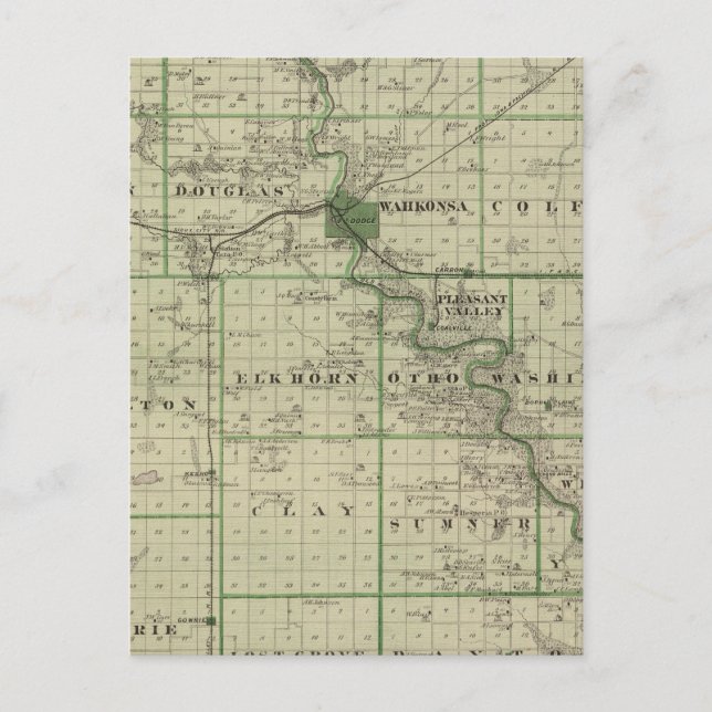 Postale Carte du comté de Webster, État de l'Iowa (Devant)