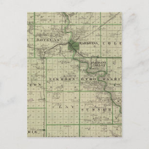 Postale Carte du comté de Webster, État de l'Iowa