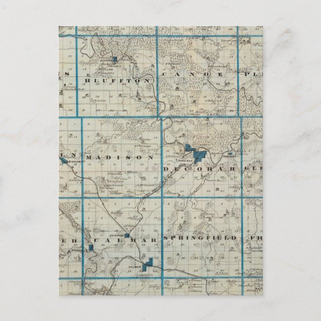 Postale Carte du comté de Winneshiek, État de l'Iowa (Devant)
