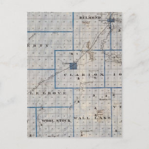 Postale Carte du comté de Wright, État de l'Iowa