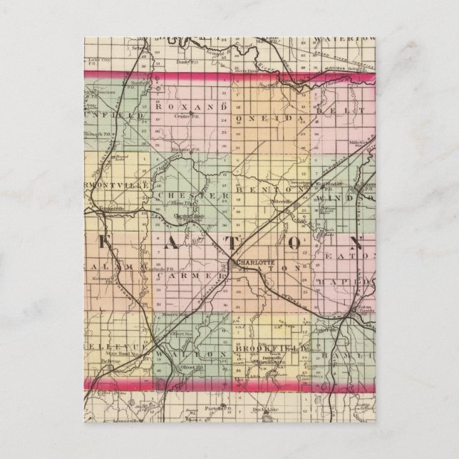 Postale Carte du comté d'Eaton, Michigan (Devant)