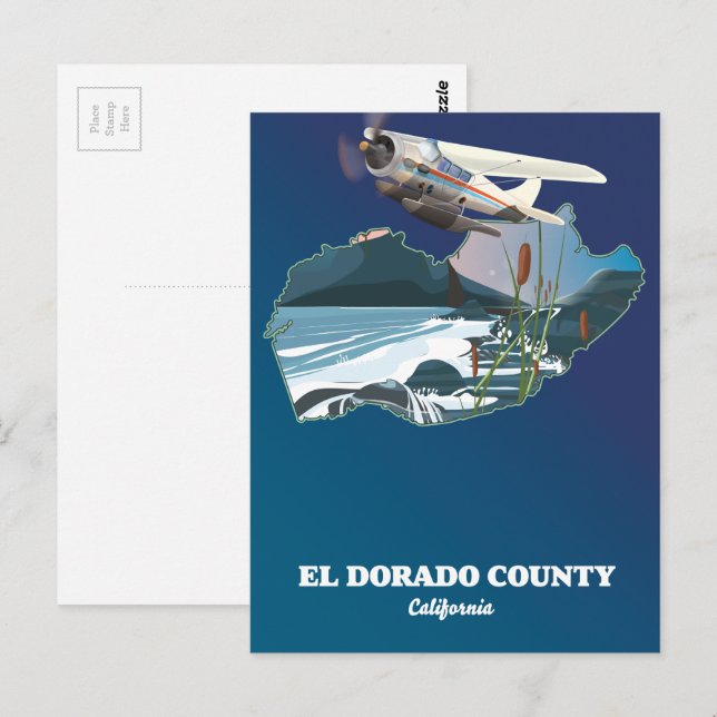 Postale Carte du comté d'El Dorado Californie (Devant / Derrière)