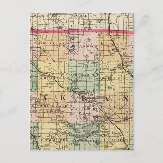 Postale Carte du comté d'Oakland, Michigan (Devant)