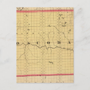 Postale Carte du comté d'Oscoda, Michigan