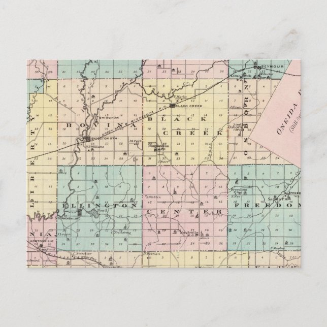Postale Carte du comté d'Outagamie, État du Wisconsin (Devant)
