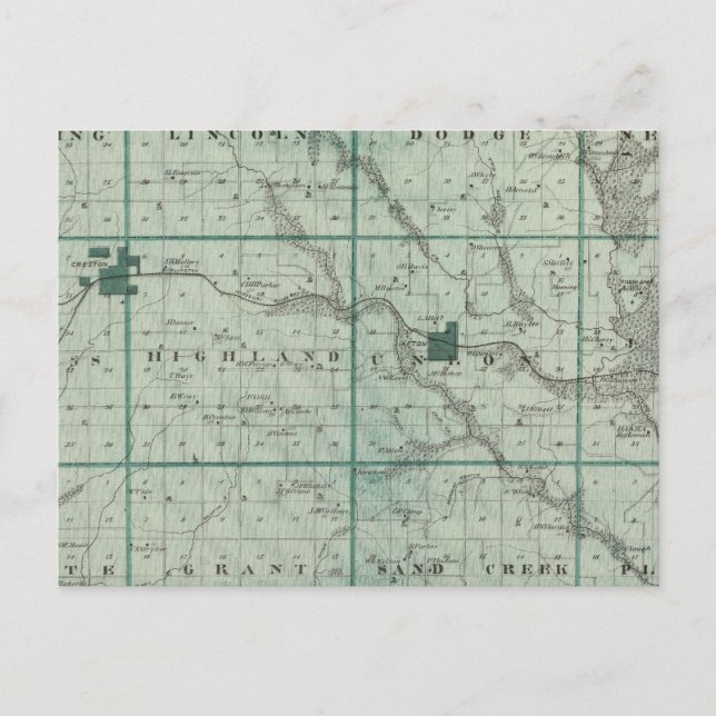 Postale Carte du comté d'Union, État de l'Iowa (Devant)