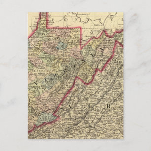 Postale Carte du comté Virginie occidentale