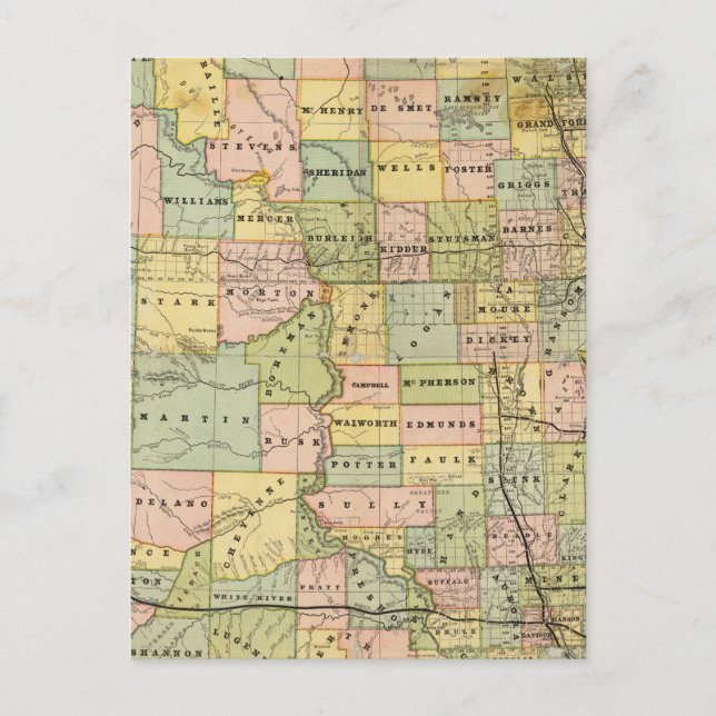 Postale Carte du Dakota (Devant)