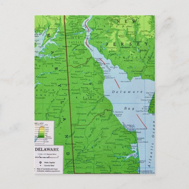 Postale Carte du Delaware & New Jersey  (Devant)