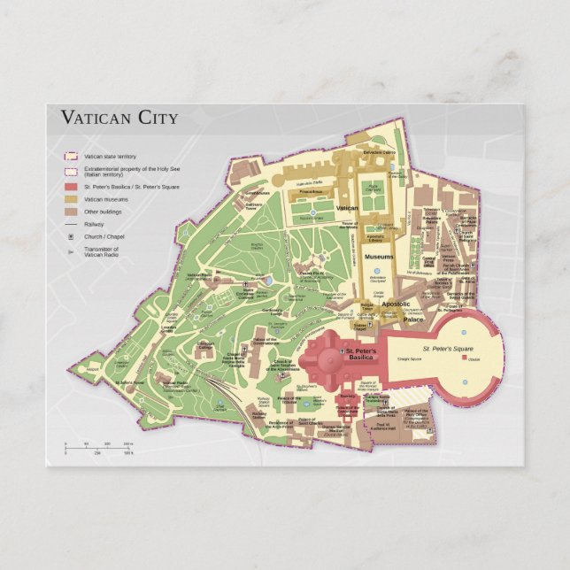Postale Carte du diagramme de la ville du Vatican (Devant)
