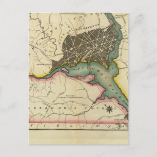 Postale Carte Du District De Columbia
