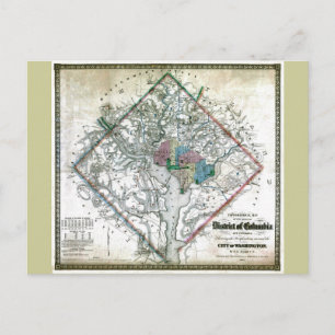 Postale Carte du district de Washington de 1862