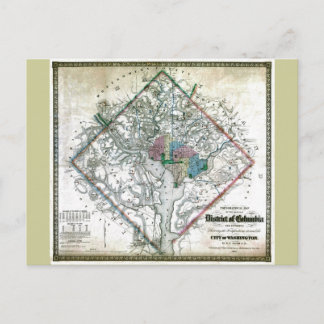 Postale Carte du district de Washington de 1862