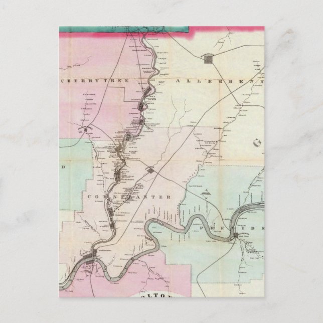 Postale Carte Du District Pétrolier De Pennsylvanie (Devant)