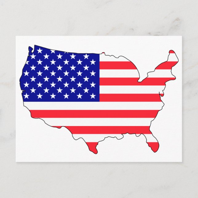 Postale Carte du drapeau américain (Devant)