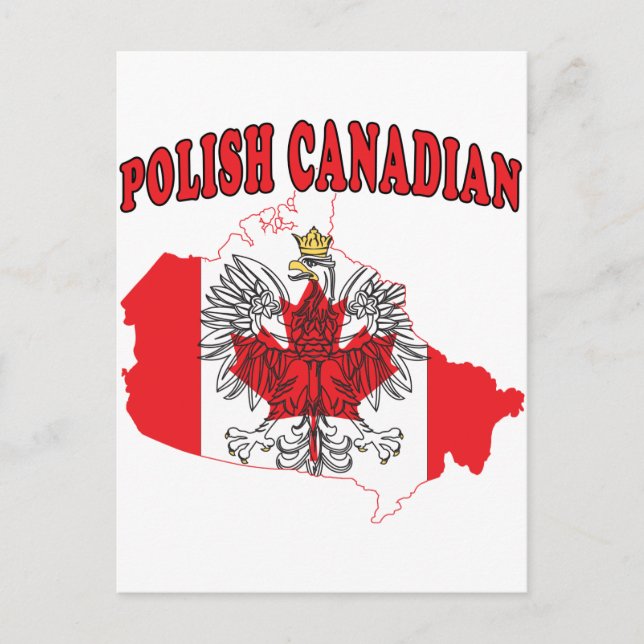 Postale Carte du drapeau canadien polonais (Devant)