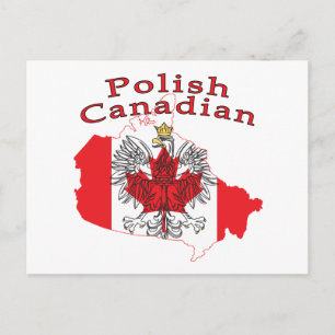 Postale Carte du drapeau canadien polonais