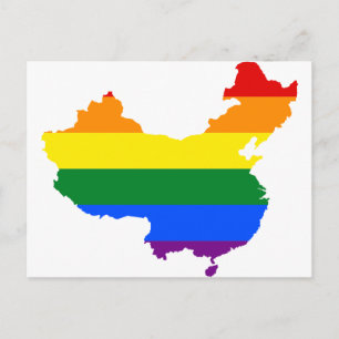Postale Carte du drapeau chinois LGBT