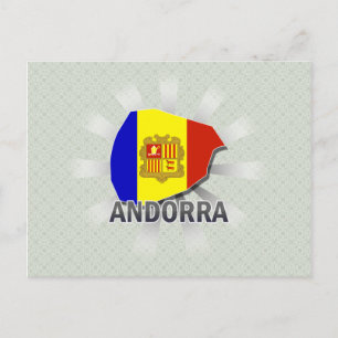 Postale Carte du drapeau d'Andorre 2.0