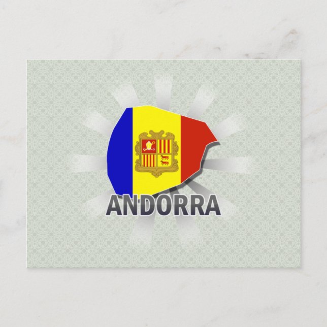 Postale Carte du drapeau d'Andorre 2.0 (Devant)