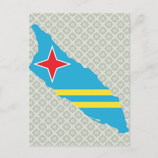 Postale Carte du drapeau d'Aruba taille réelle (Devant)