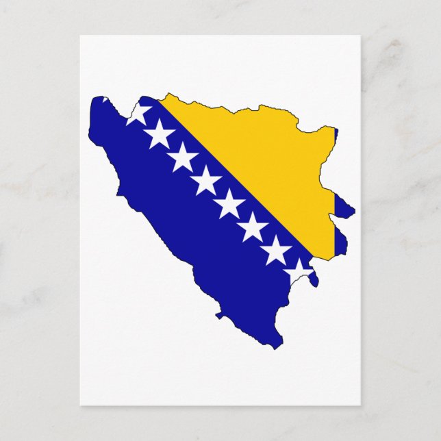 Postale Carte du drapeau de la Bosnie-Herzégovine (Devant)