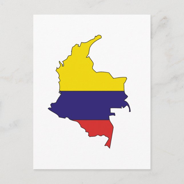Postale Carte du drapeau de la Colombie (Devant)