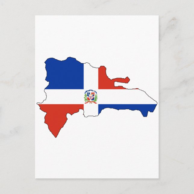 Postale Carte du drapeau de la République Dominicaine (Devant)
