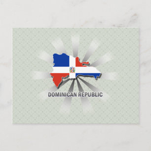 Postale Carte du drapeau de la République Dominicaine 2.0