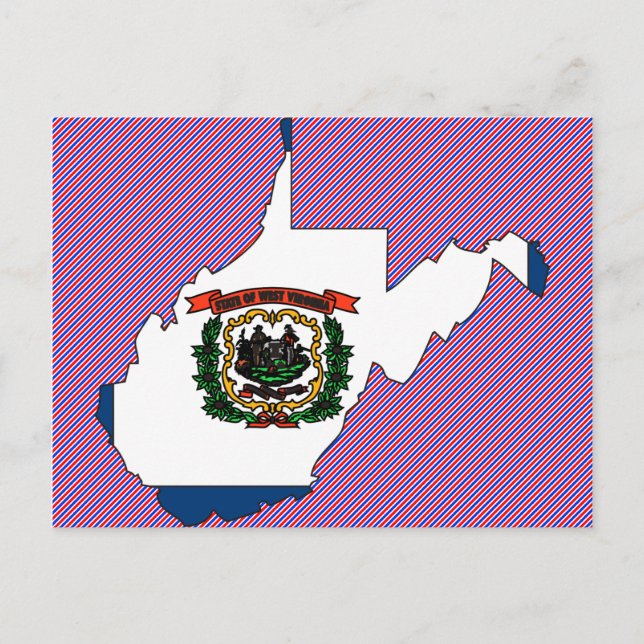 Postale Carte du drapeau de la Virginie occidentale (Devant)