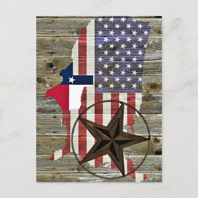 Postale Carte du drapeau de l'État de Texas Lone Star (Devant)