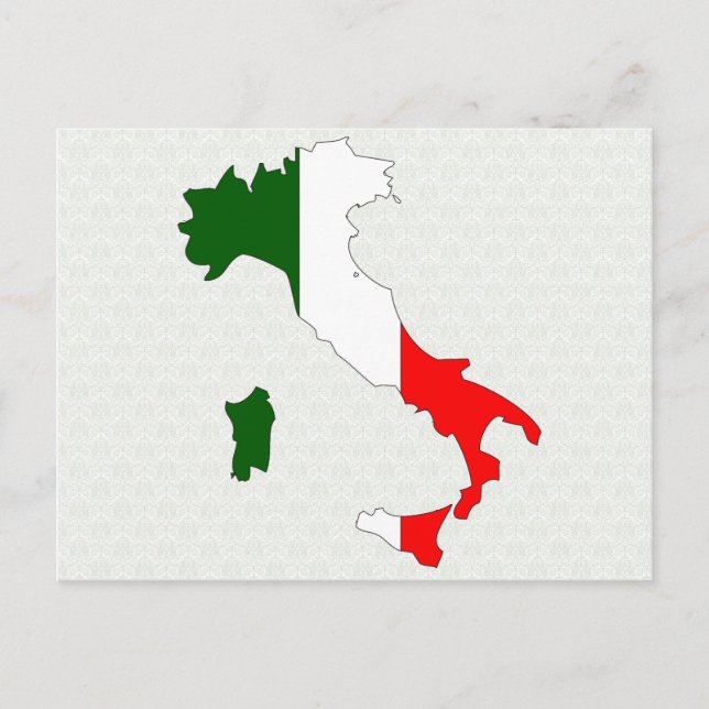 Postale Carte du drapeau de l'Italie taille réelle (Devant)