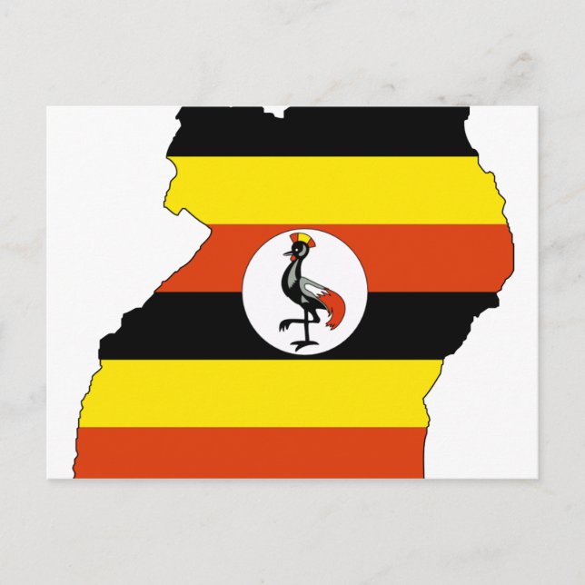 Postale Carte du drapeau de l'Ouganda (Devant)