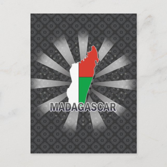 Postale Carte du drapeau de Madagascar 2.0 (Devant)