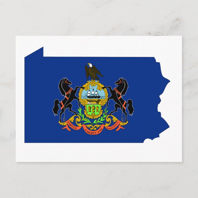 Postale Carte du drapeau de Pennsylvanie (Devant)