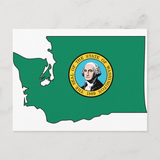 Postale Carte du drapeau de Washington (Devant)