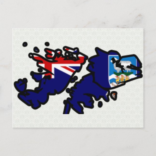 Postale Carte du drapeau des îles Falkland grandeur (Devant)