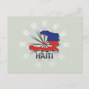 Postale Carte du drapeau d'Haïti 2.0