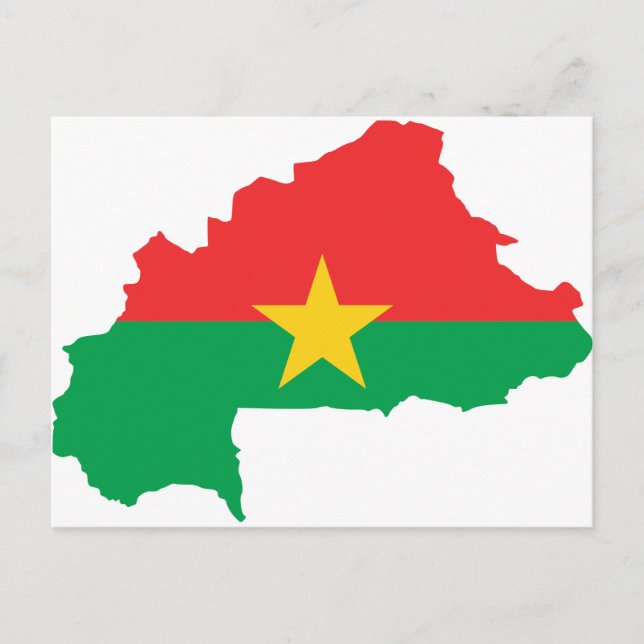 Postale Carte du drapeau du Burkina Faso BF (Devant)
