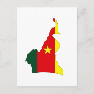 Postale Carte du drapeau du Cameroun