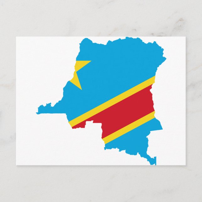 Postale Carte du drapeau du Congo CD (Devant)
