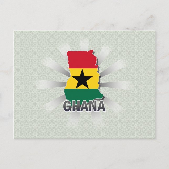 Postale Carte du drapeau du Ghana 2.0 (Devant)